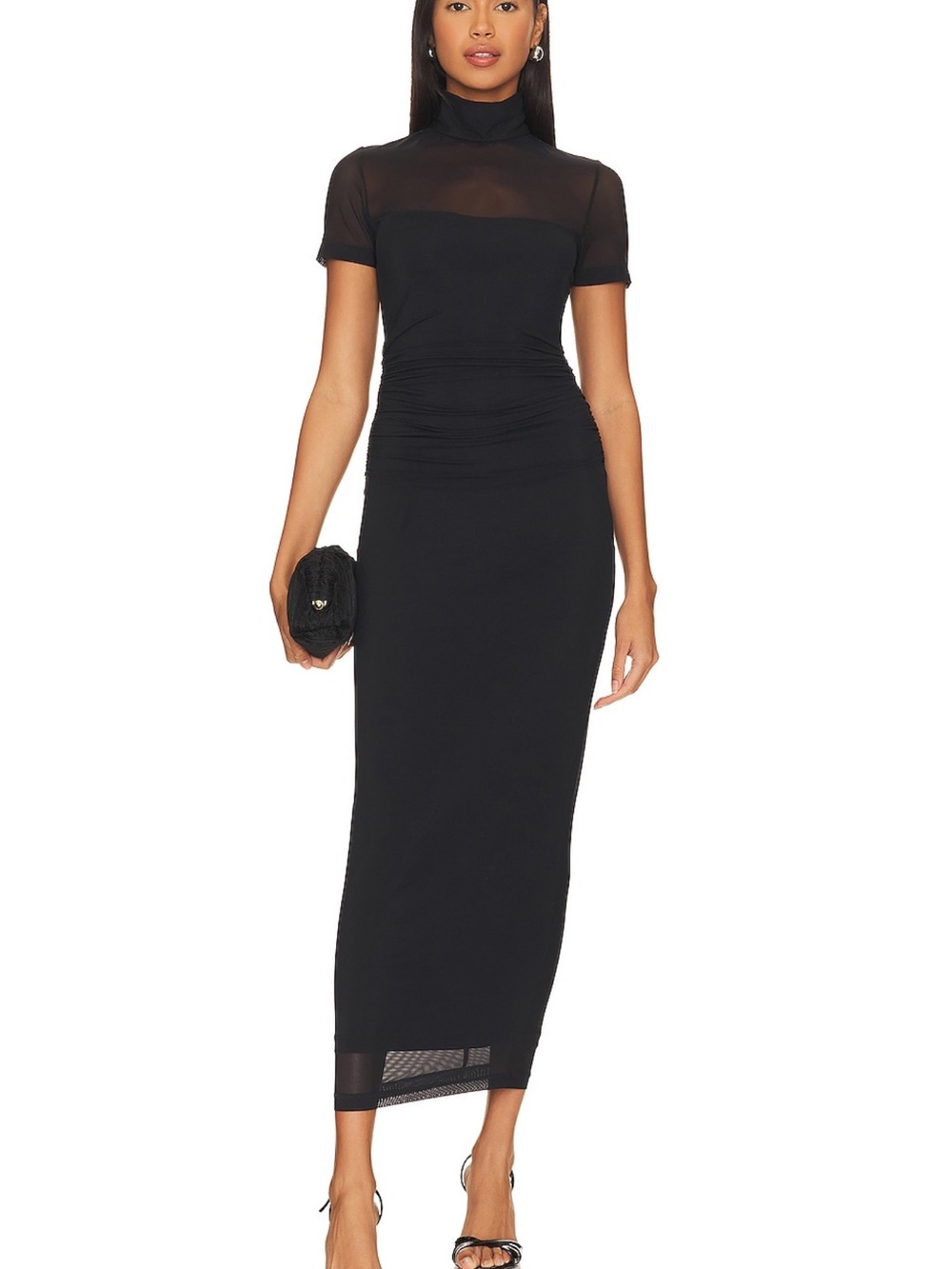 Amanda Uprichard Dominique Midi Dress in Black